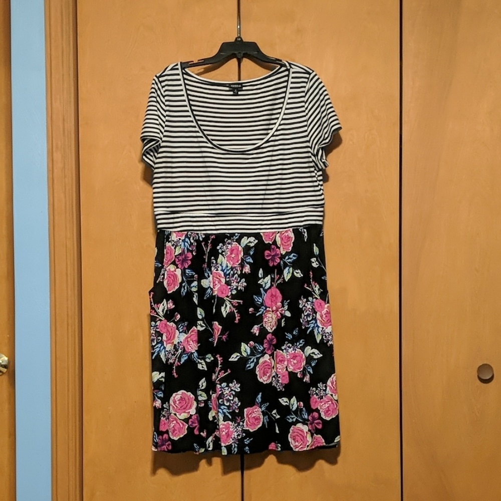 Floral and striped sun dress